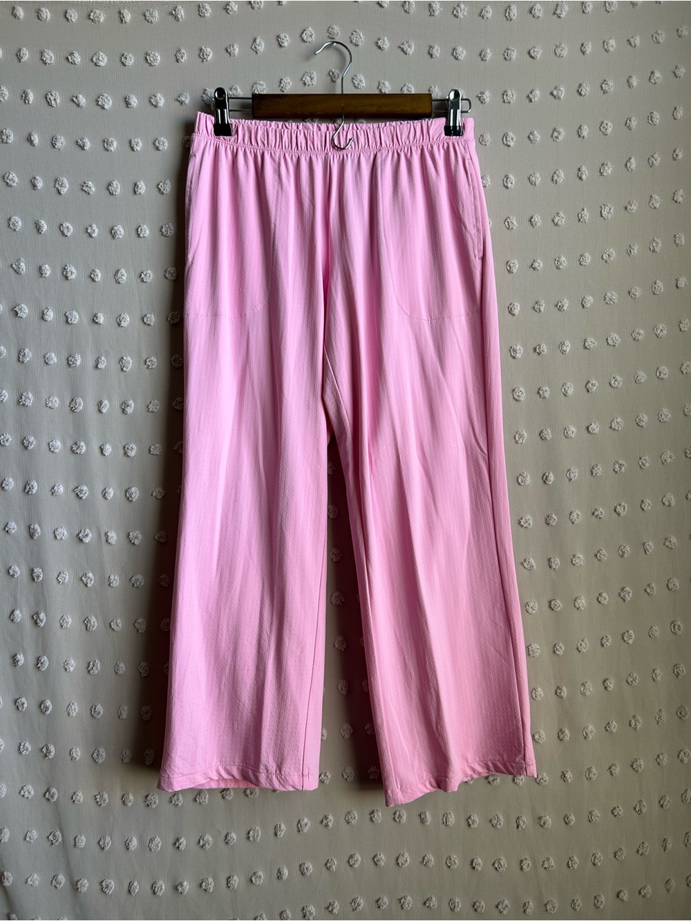 IBKUL IBKumfortable Wide Leg Cropped‎ Pull On Pants Sz S Pink